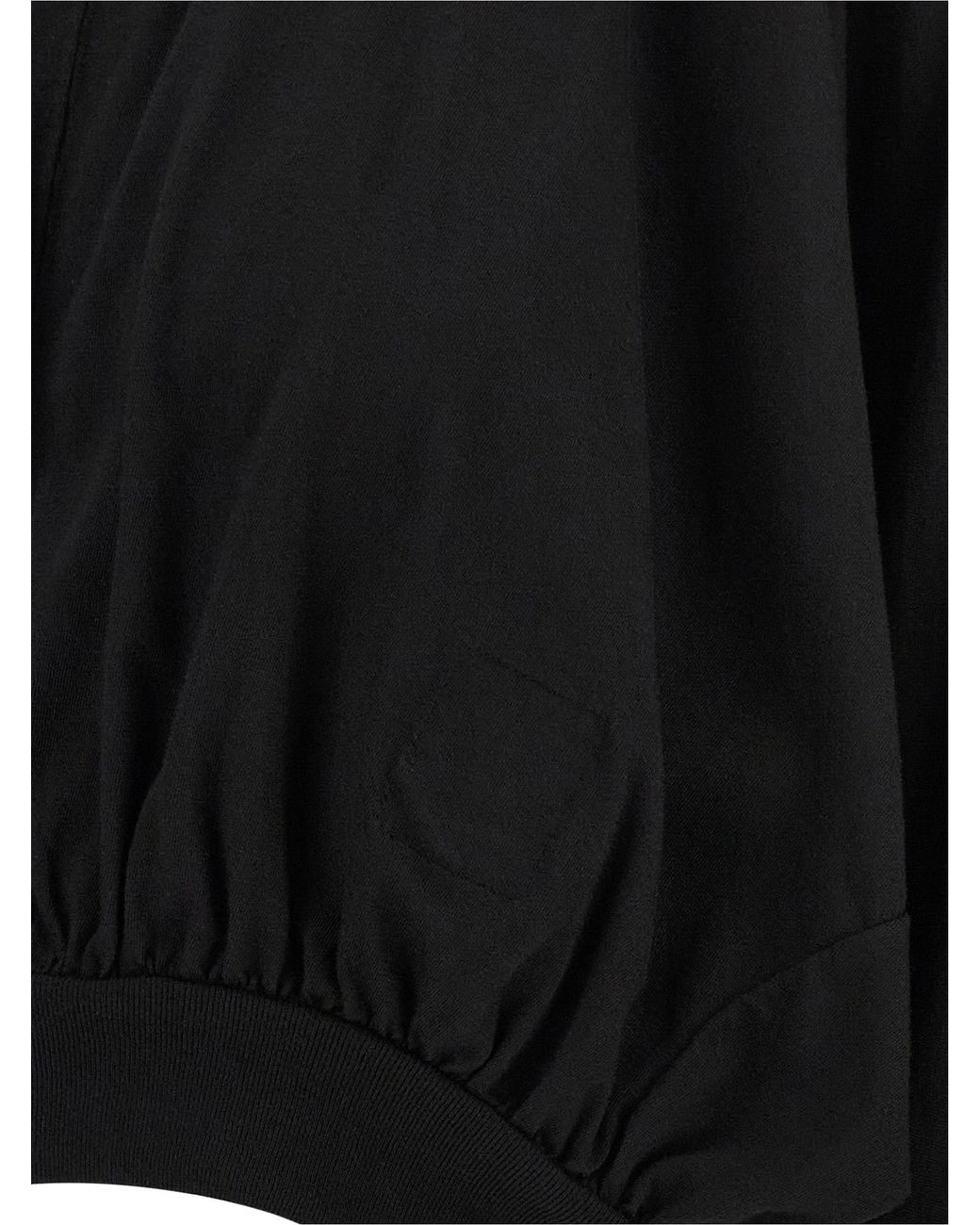Rick Owens Black 'Cropped Hooded Top' Long Sleeve Sweater