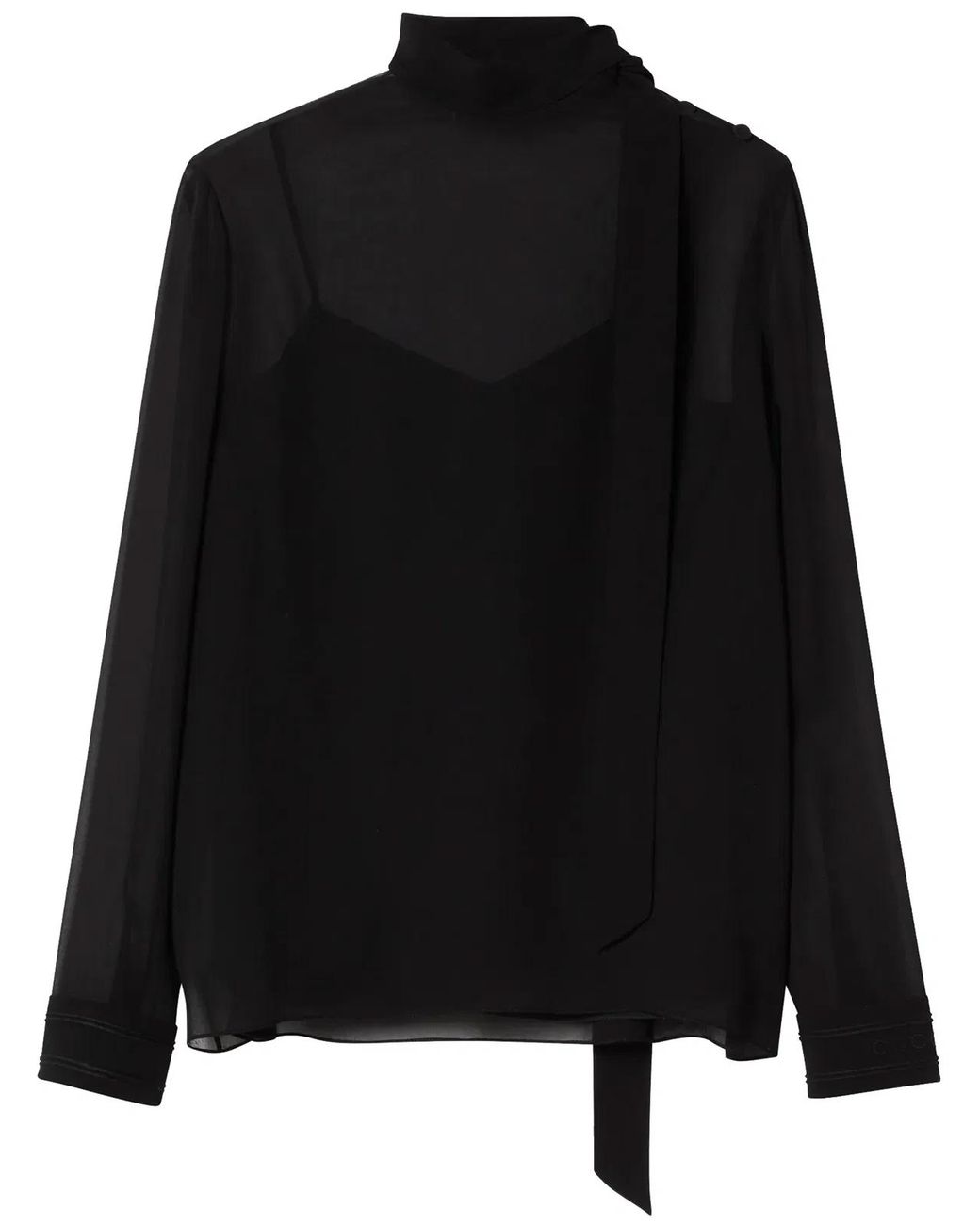 Gucci Black Silk Blouse