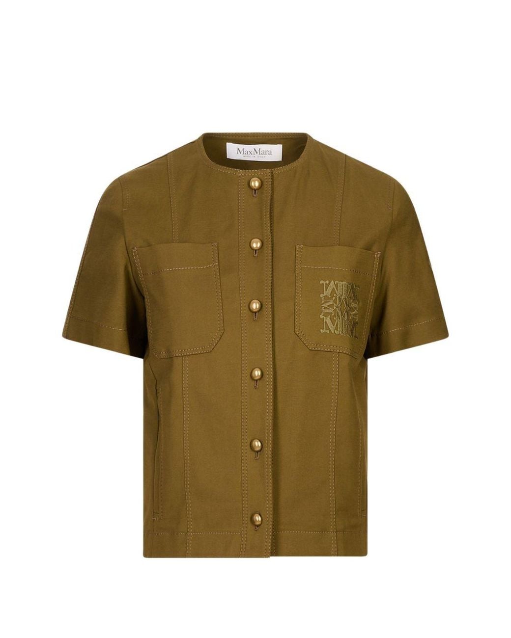 Max Mara Green Stretch Cotton Canvas Jacket
