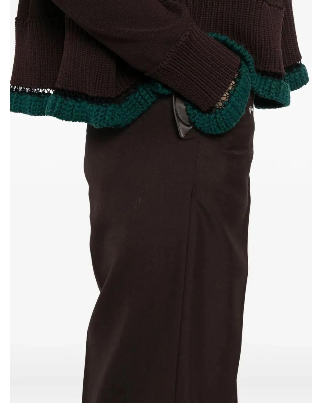 Sacai Black Wool Mix Pants