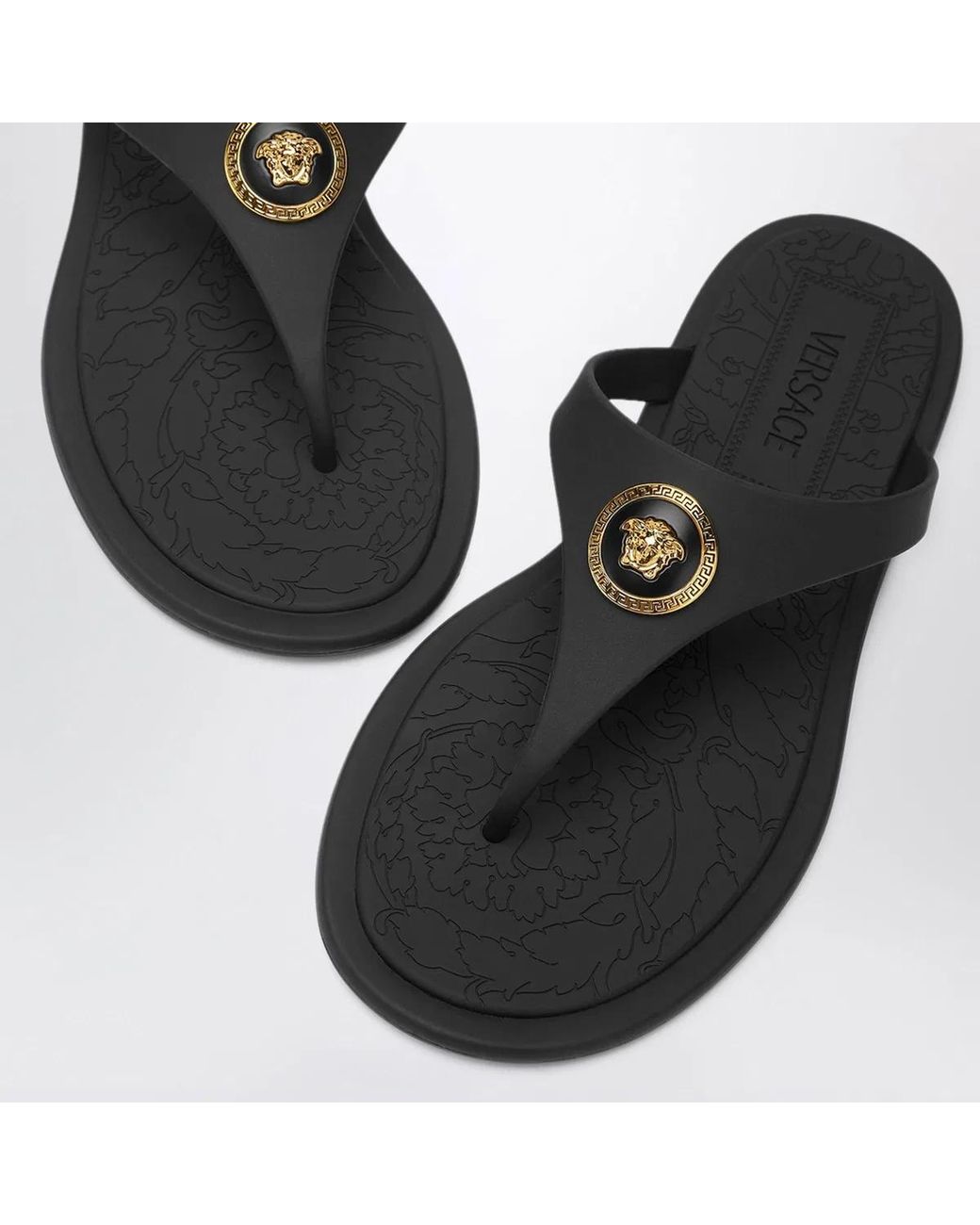 Versace Black Alia Rubber Sandals