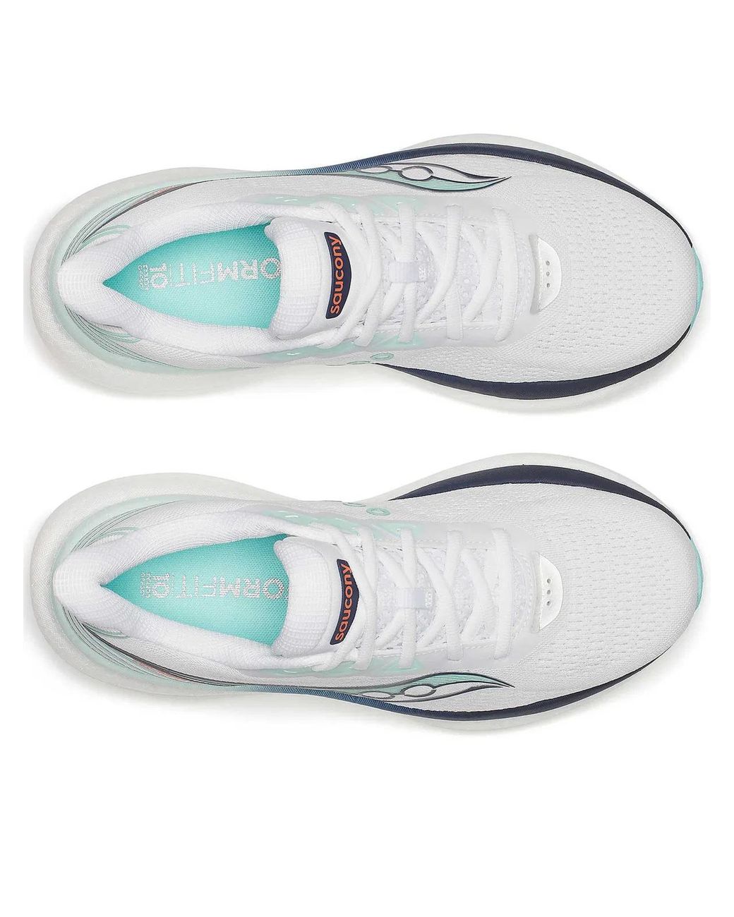 Saucony White Dynamic And Mint Running Sneakers