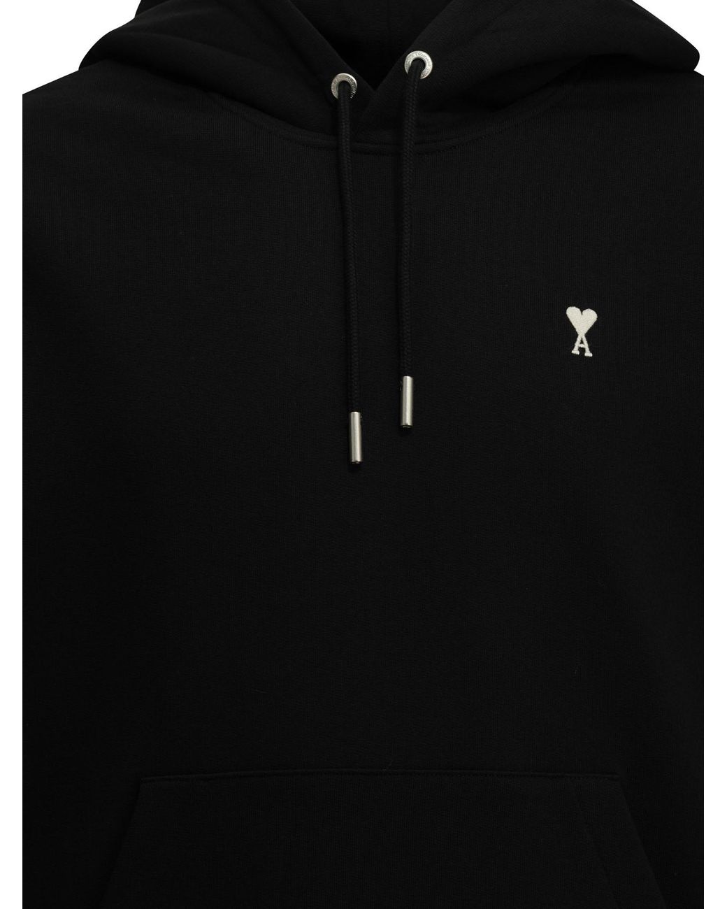 AMI Black Hoodie With Logo for men