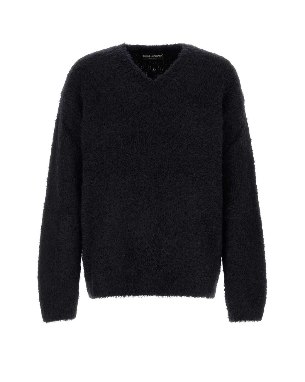 Dolce & Gabbana Black Stretch Alpaca Blend Sweater for men