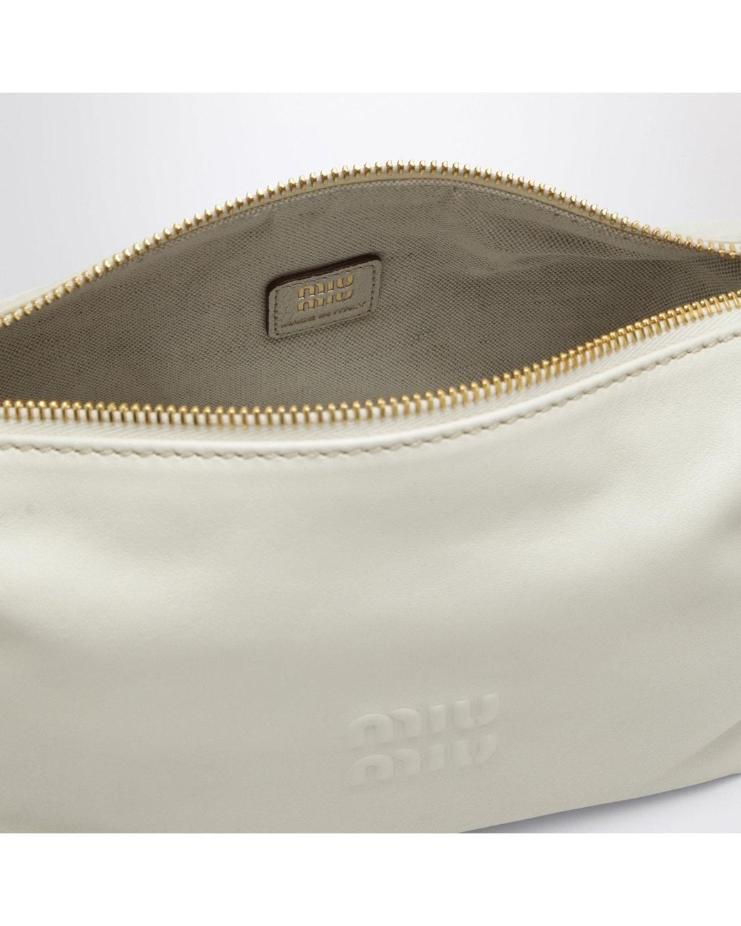 Miu Miu White Spirit Nappa Leather Pouch
