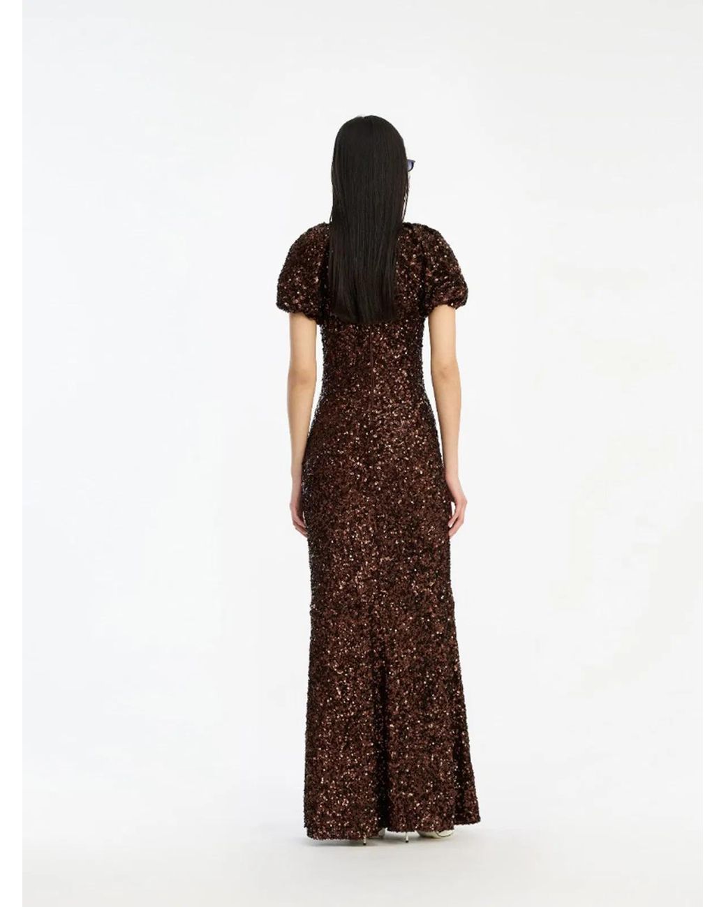 ROTATE BIRGER CHRISTENSEN Brown 99% Polyester, 1% Elastane