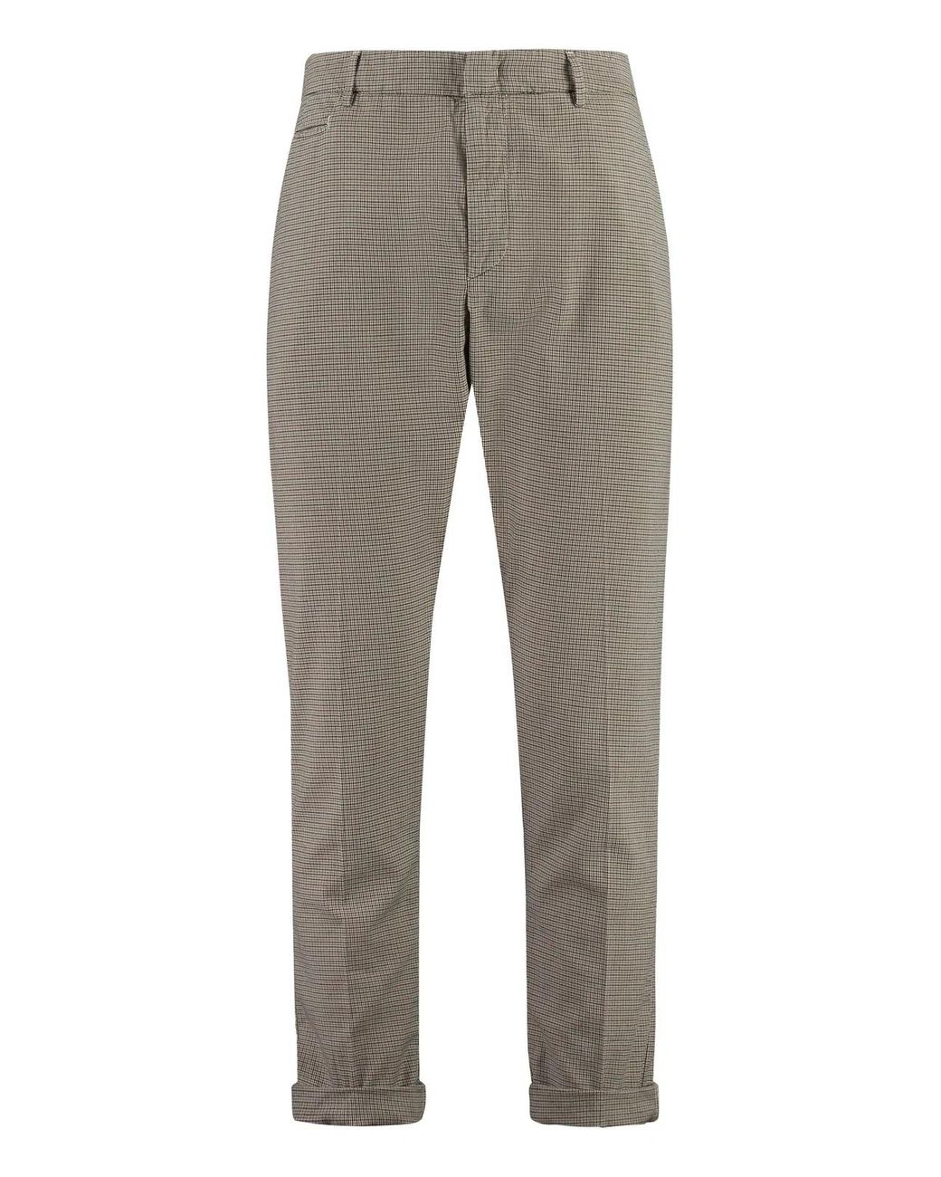 Dondup Gray Joe Prince-Of-Wales Checked Trousers for men