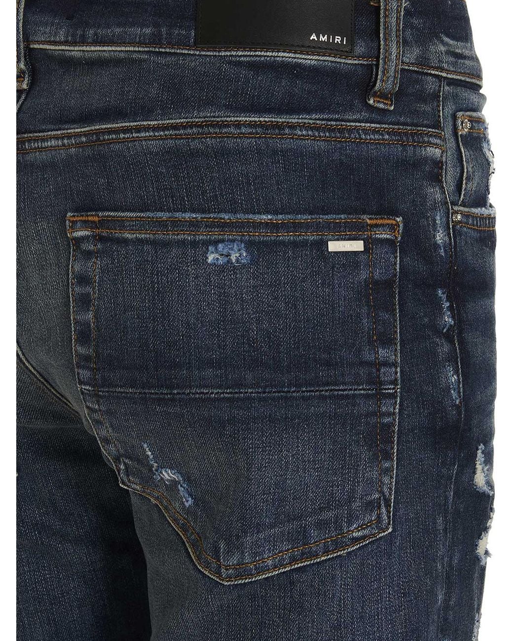 Amiri Blue Skinny Mid Rise Jeans for men