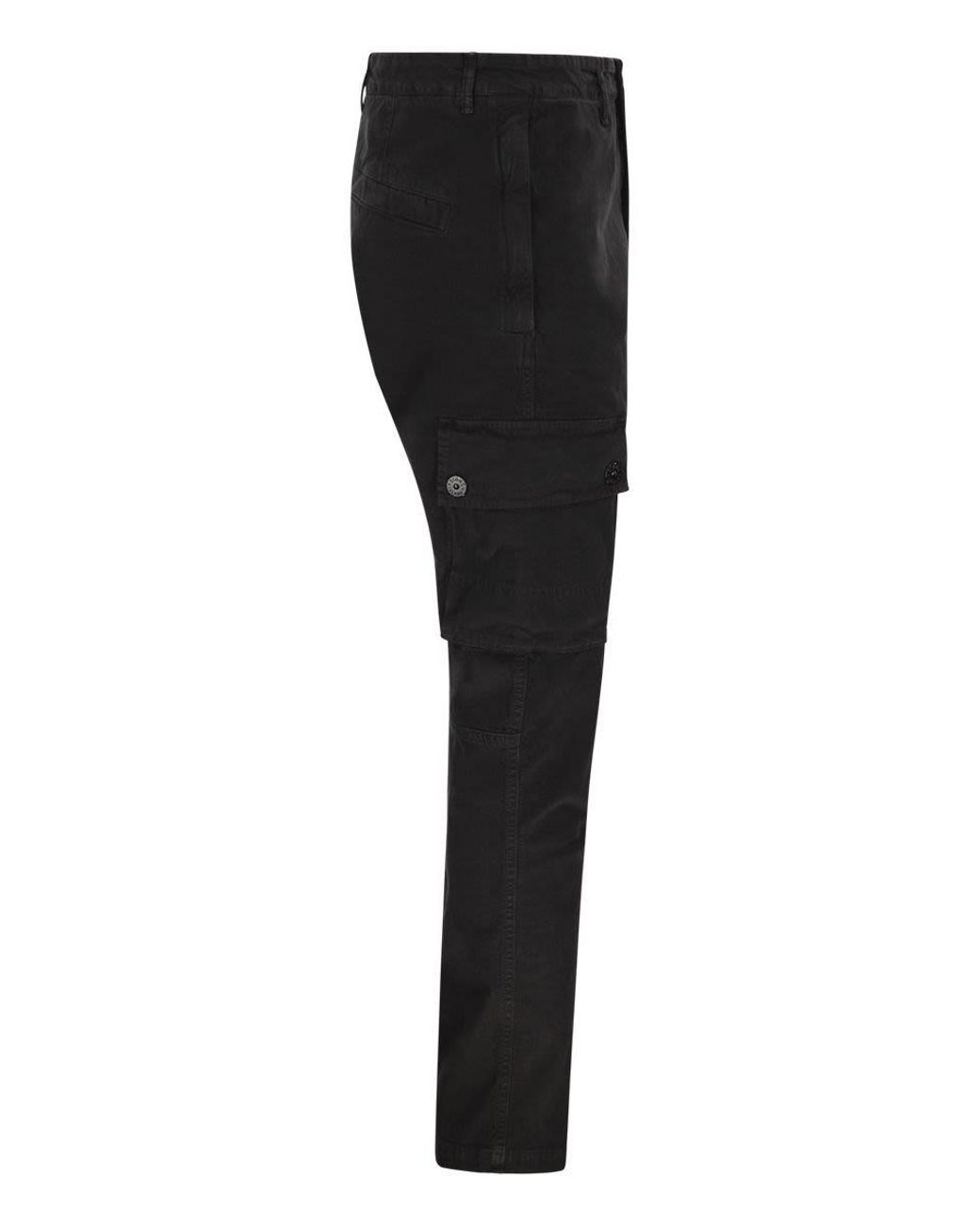 Stone Island Black Slim-Fit Cargo Trousers for men