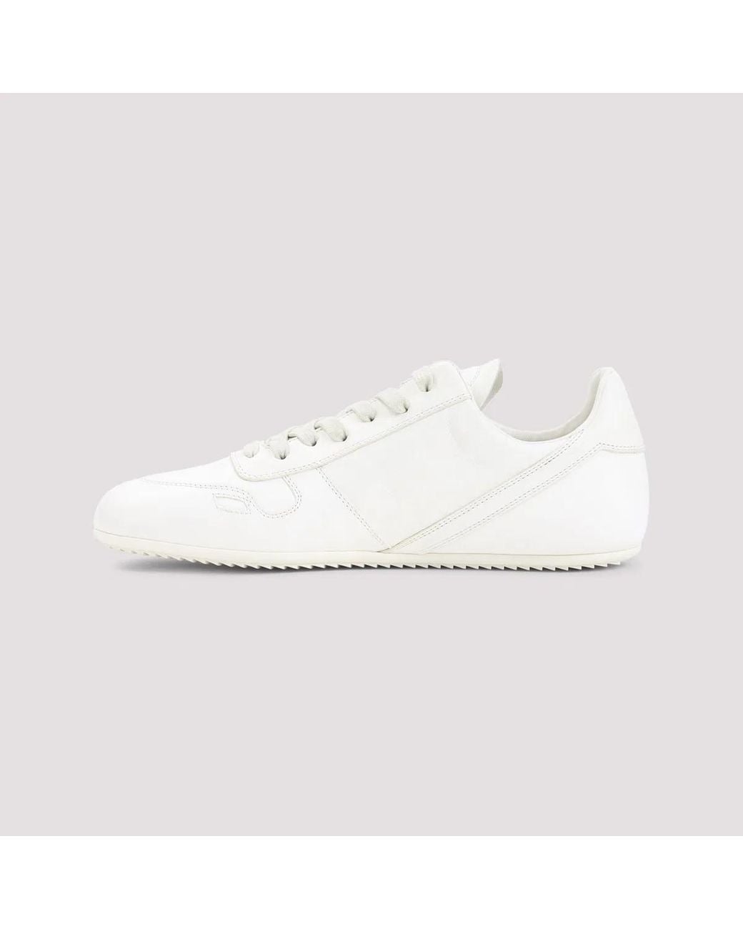Rick Owens White Leather Sneakers for men