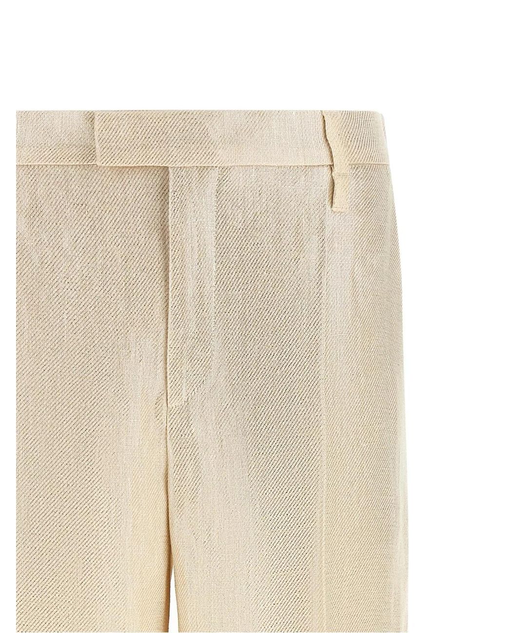 Brunello Cucinelli Natural Linen Casual Pants