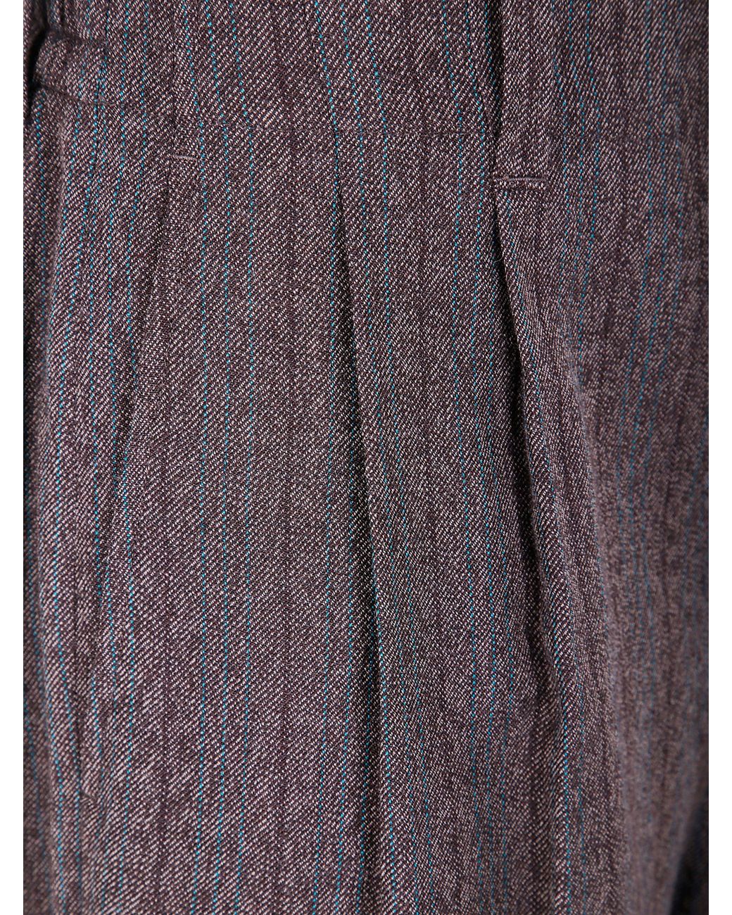 Golden Goose Deluxe Brand Gray Pinstripe-Pattern Wool Trousers for men