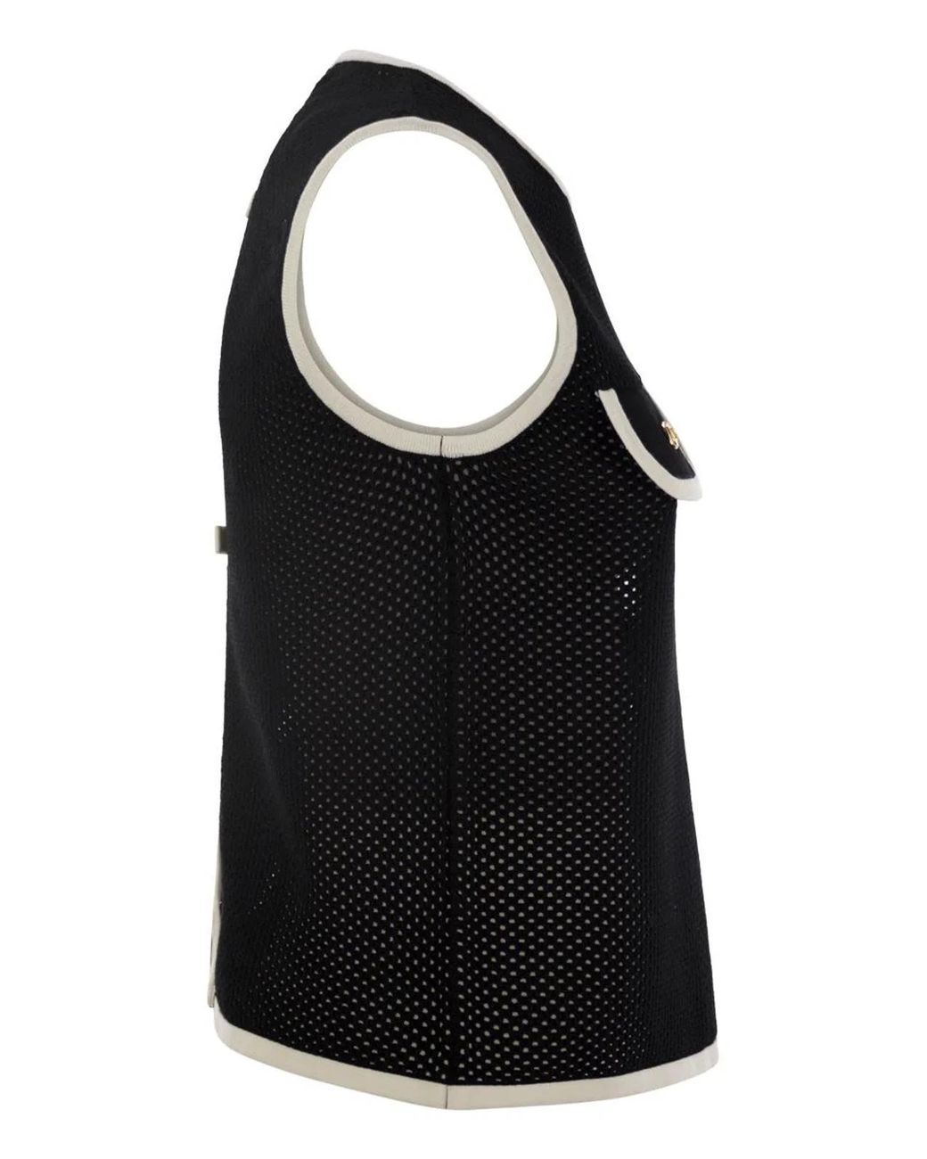 Elisabetta Franchi Black Sleeveless Mesh Top
