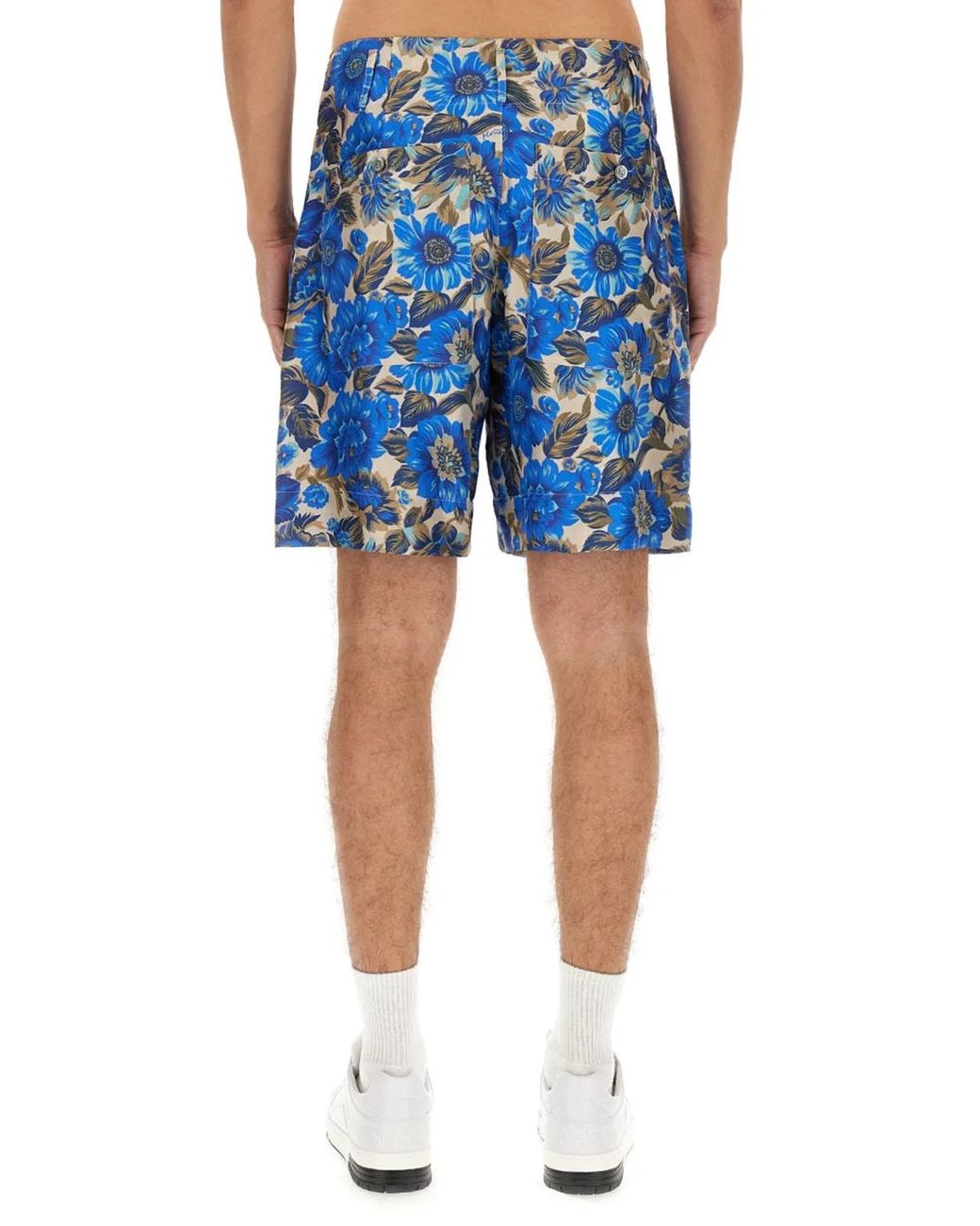 Moschino Couture Blue Short All Over Flower for men