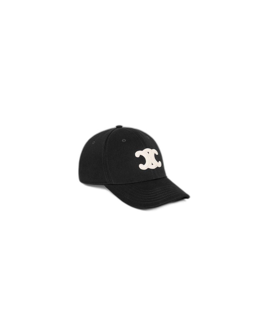 Céline Black Triomphe Baseball Cap for men