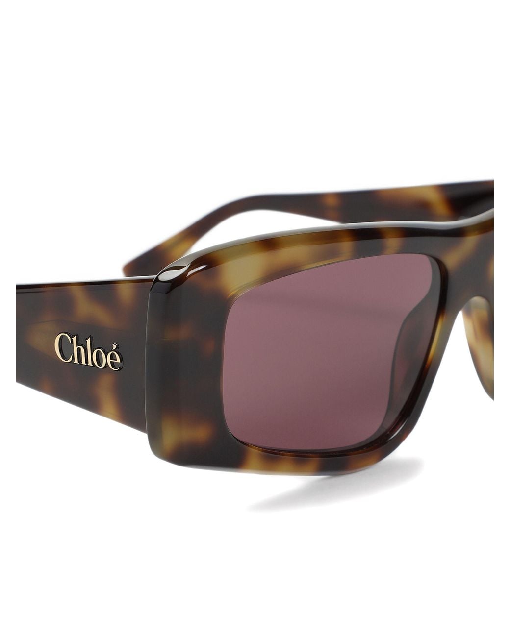 Chloé Rectangle-Frame Sunglasses in Brown | Lyst UK
