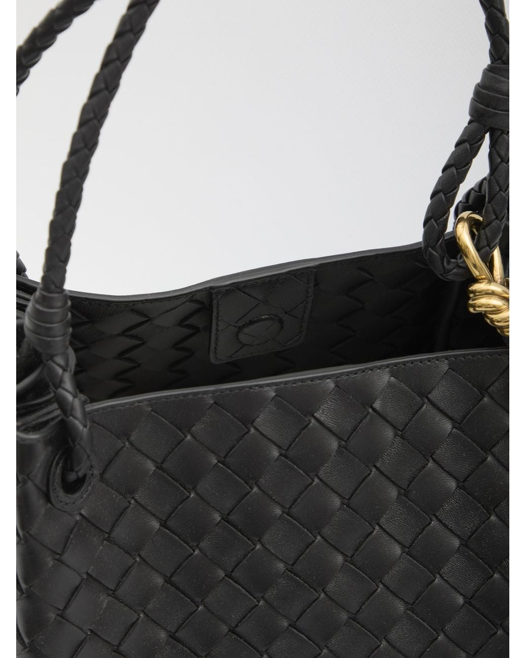 Bottega Veneta Black Intrecciato Shoulder Bag