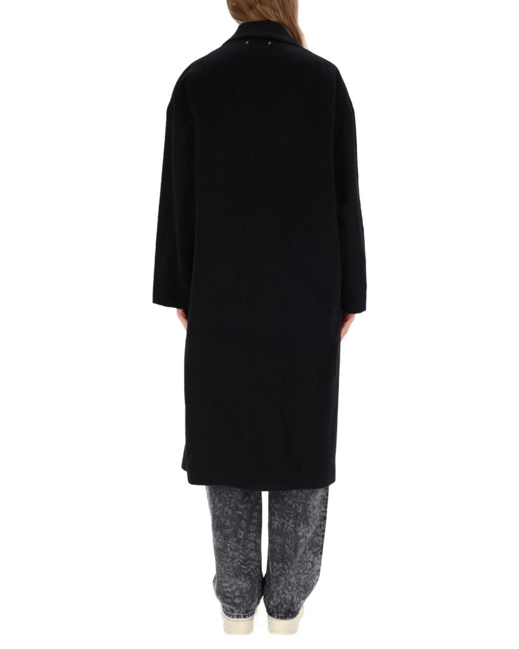 Golden Goose Deluxe Brand Black Single-breasted Cocoon Coat