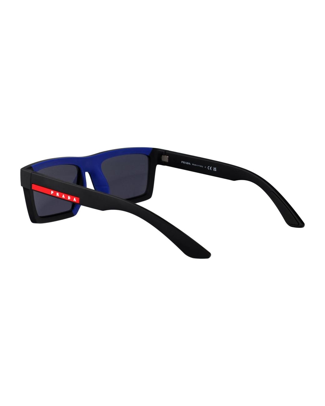 Prada Linea Rossa Blue Matte Injectate Sunglasses for men