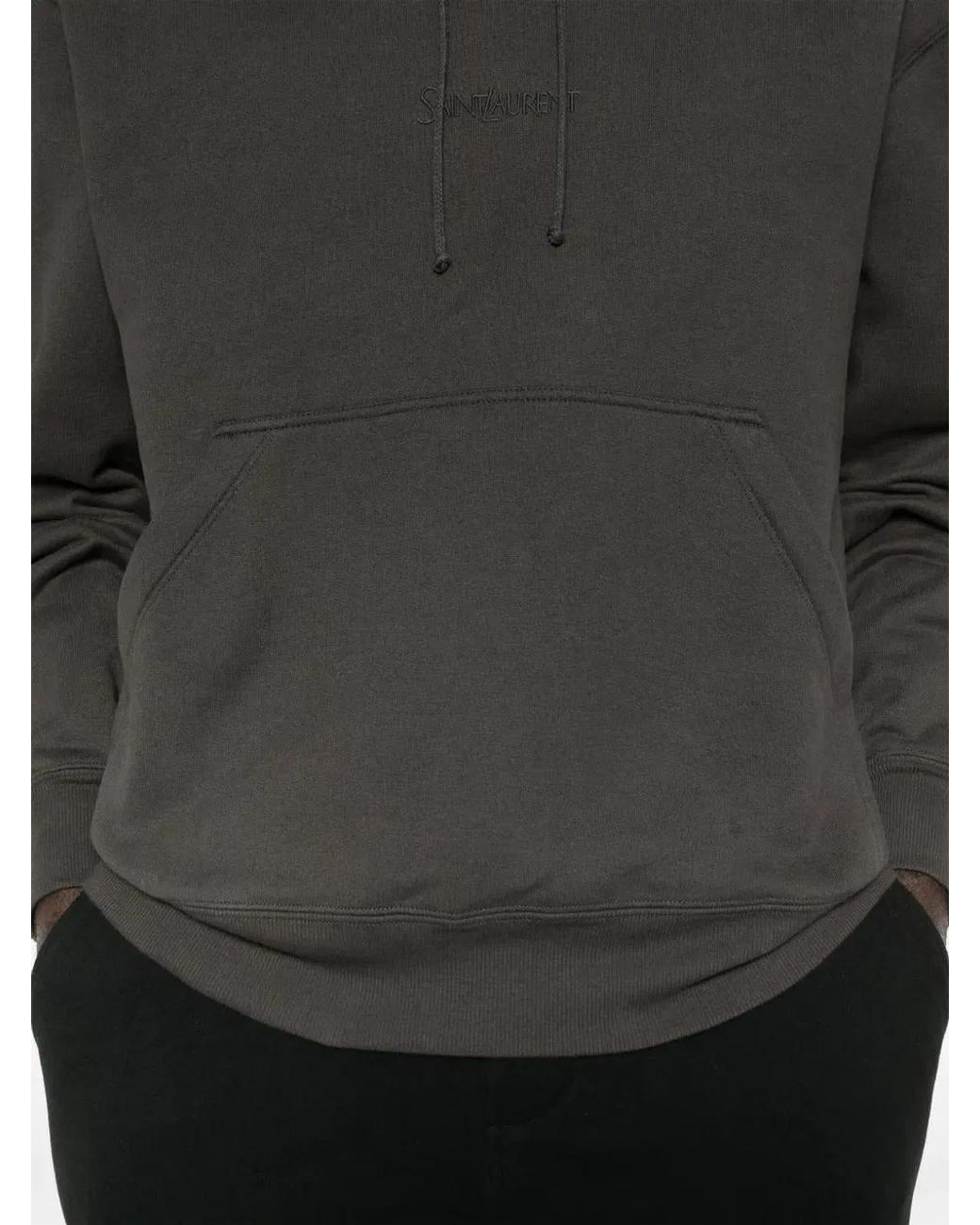 Saint Laurent Gray Cotton Hoodie for men