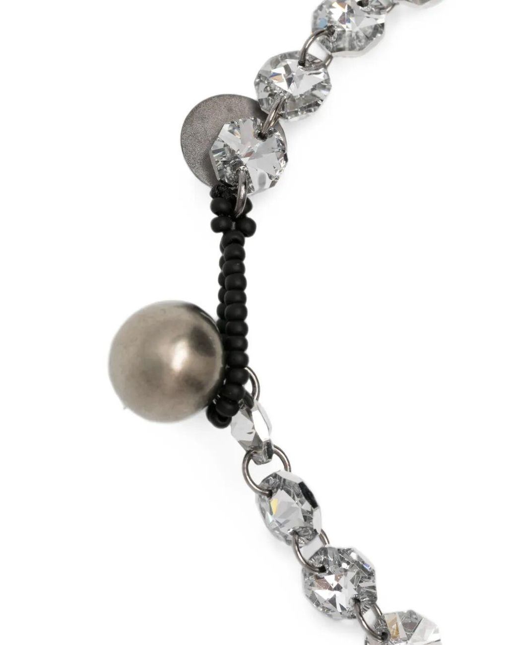 Maria Calderara White Diamond Crystal Long Necklace