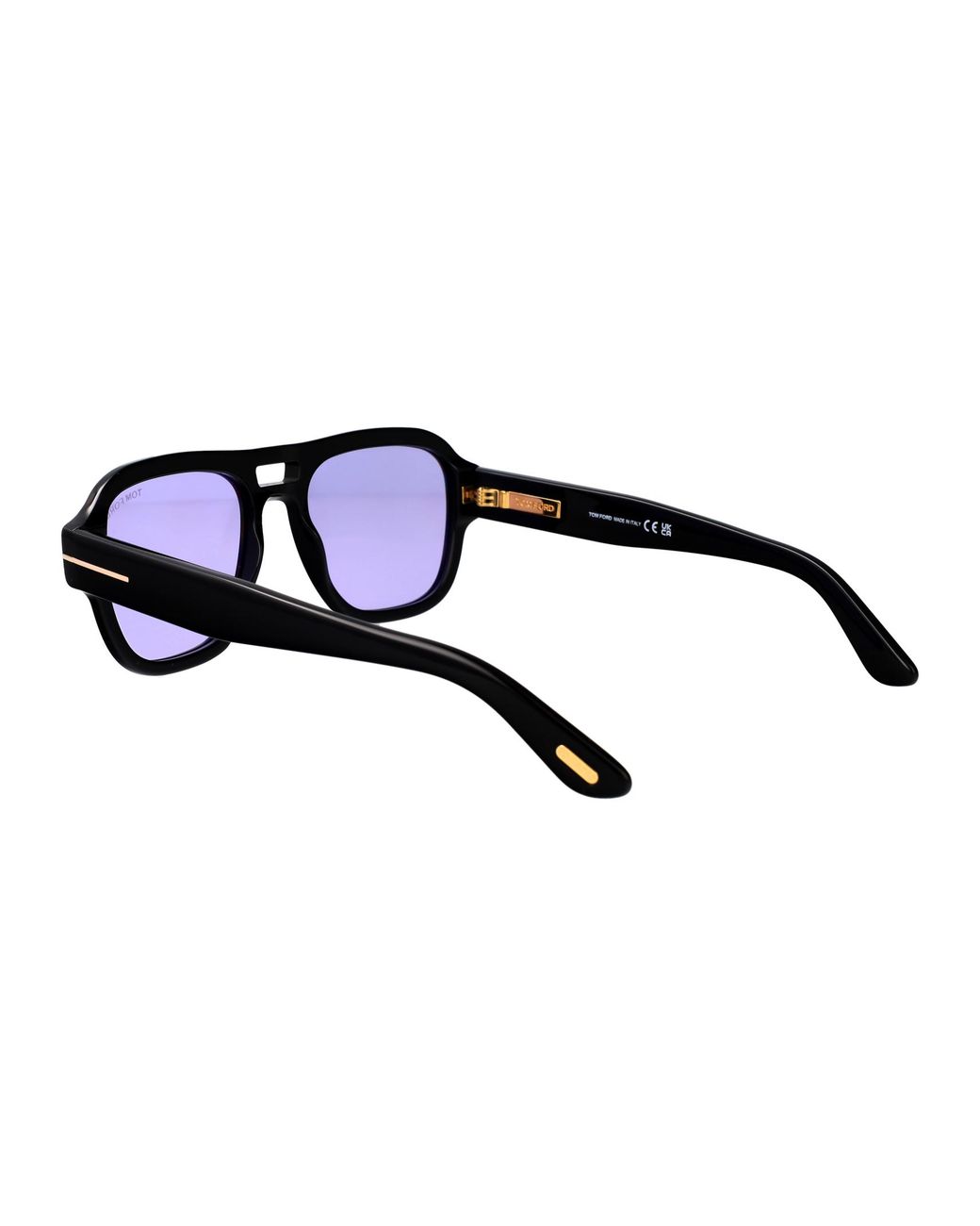 Tom Ford Blue Nero Lucido Viola Acetate Sunglasses for men