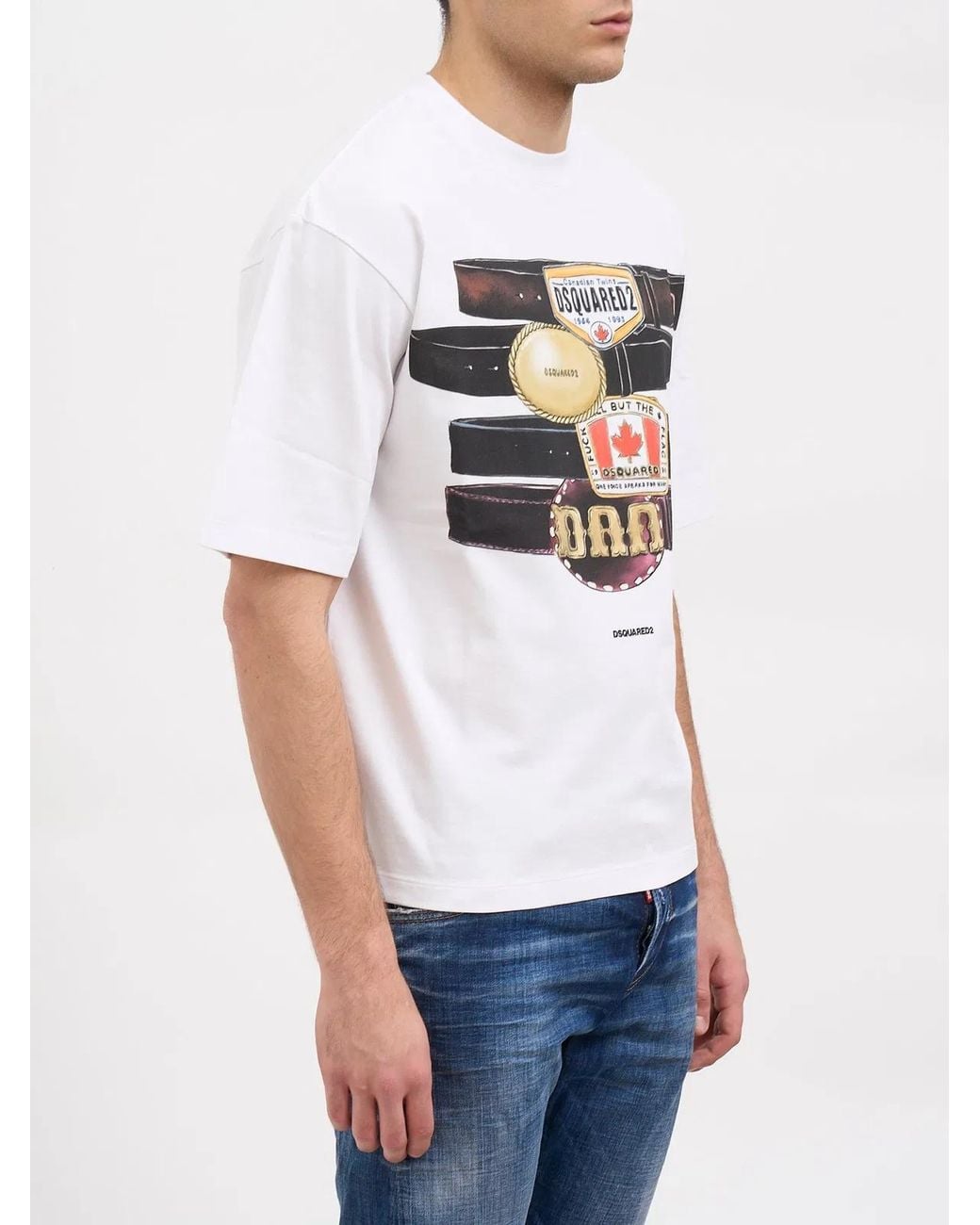 DSquared² White Iconique Loose Fit T-Shirt for men