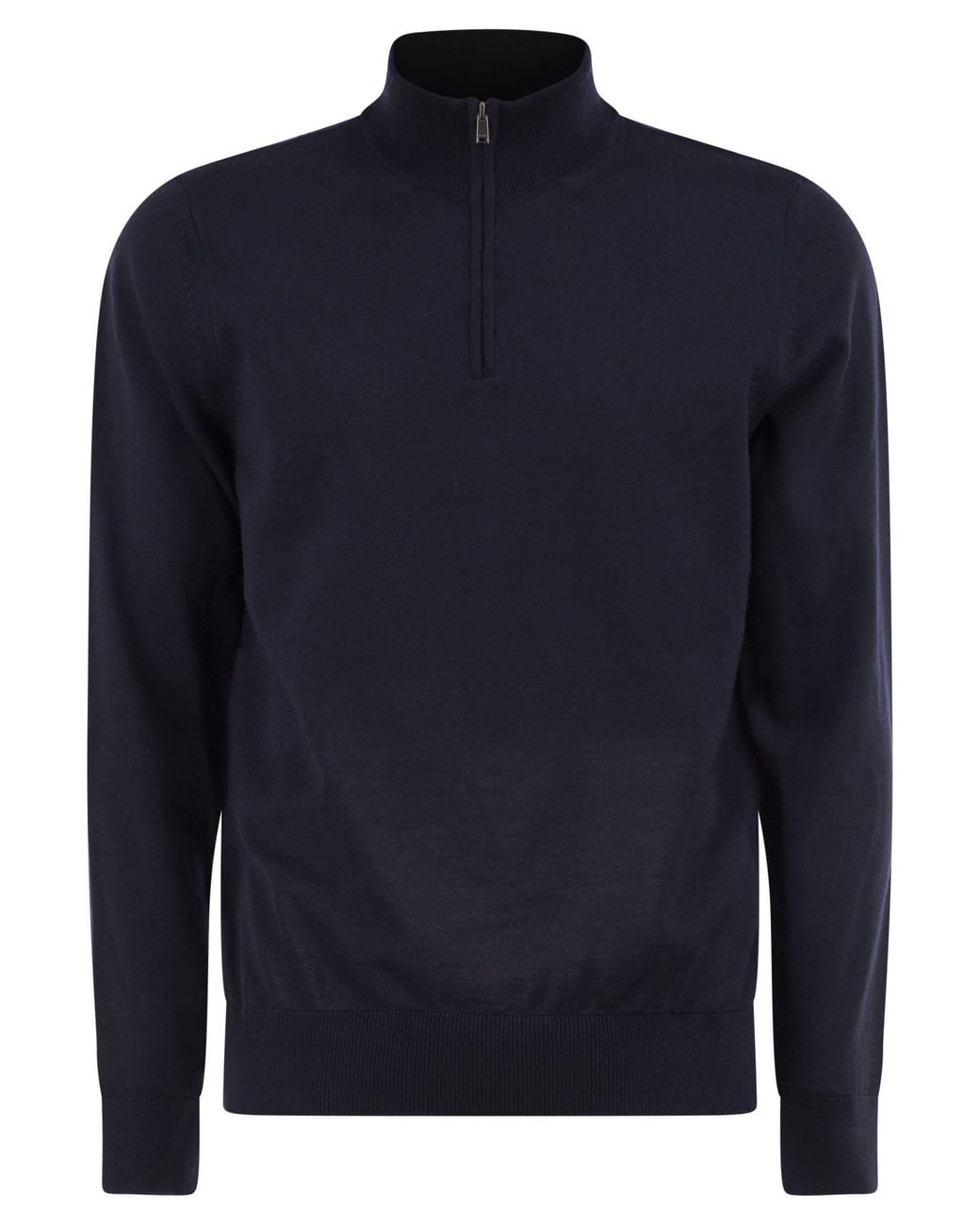 Boss Blue Pure Virgin Wool Half-Zip Jumper for men