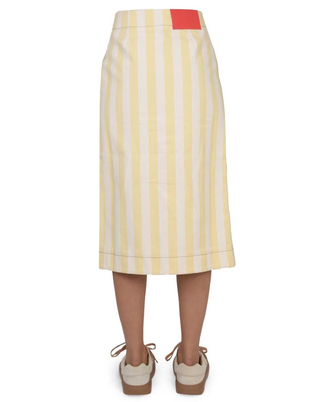 Sunnei Natural Striped Pattern Skirt