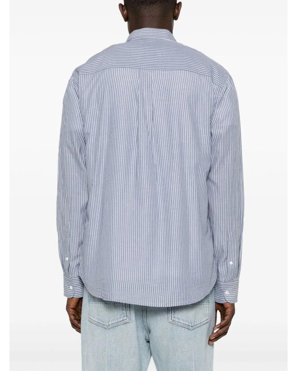 Isabel Marant Blue Striped Cotton Shirt for men