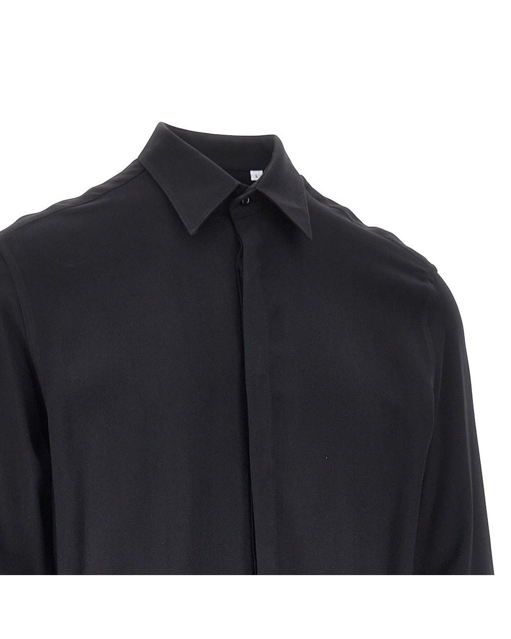 MARSĒM Blue Viscose Twill Shirt for men