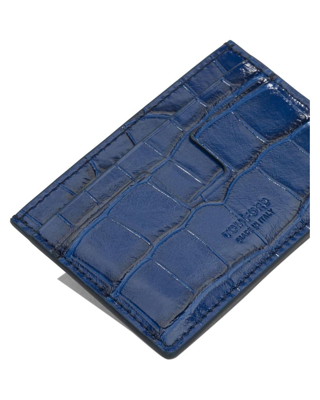 Tom Ford Blue "Tejus T Line" Card Holder for men