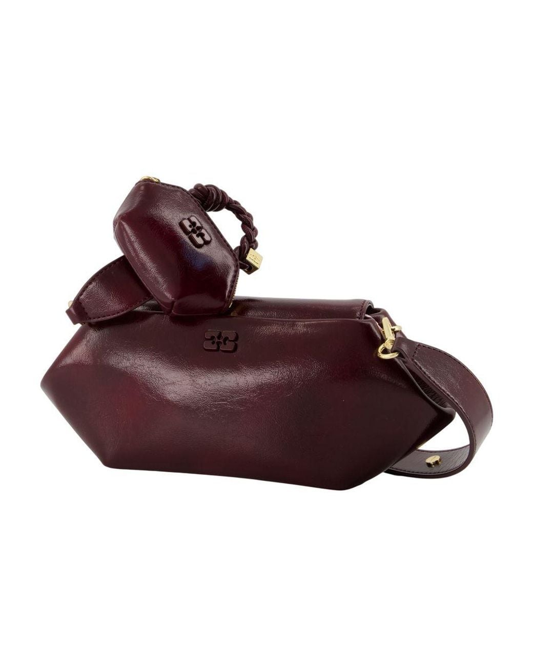 Ganni Red Bou East/West Shoulder Bag