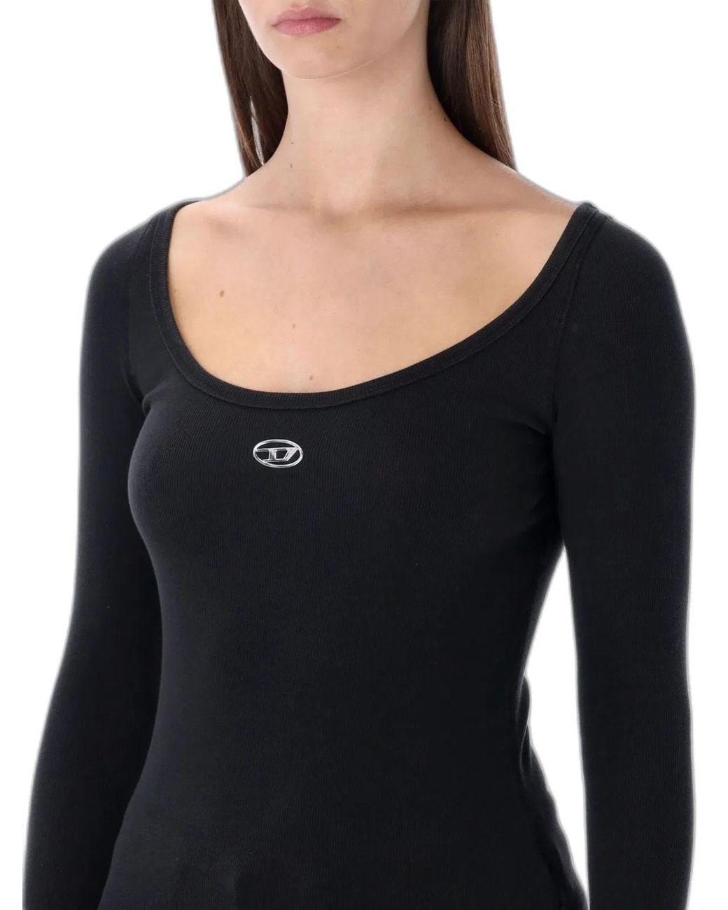 DIESEL Black Bal Ribbed Long-Sleeve Top
