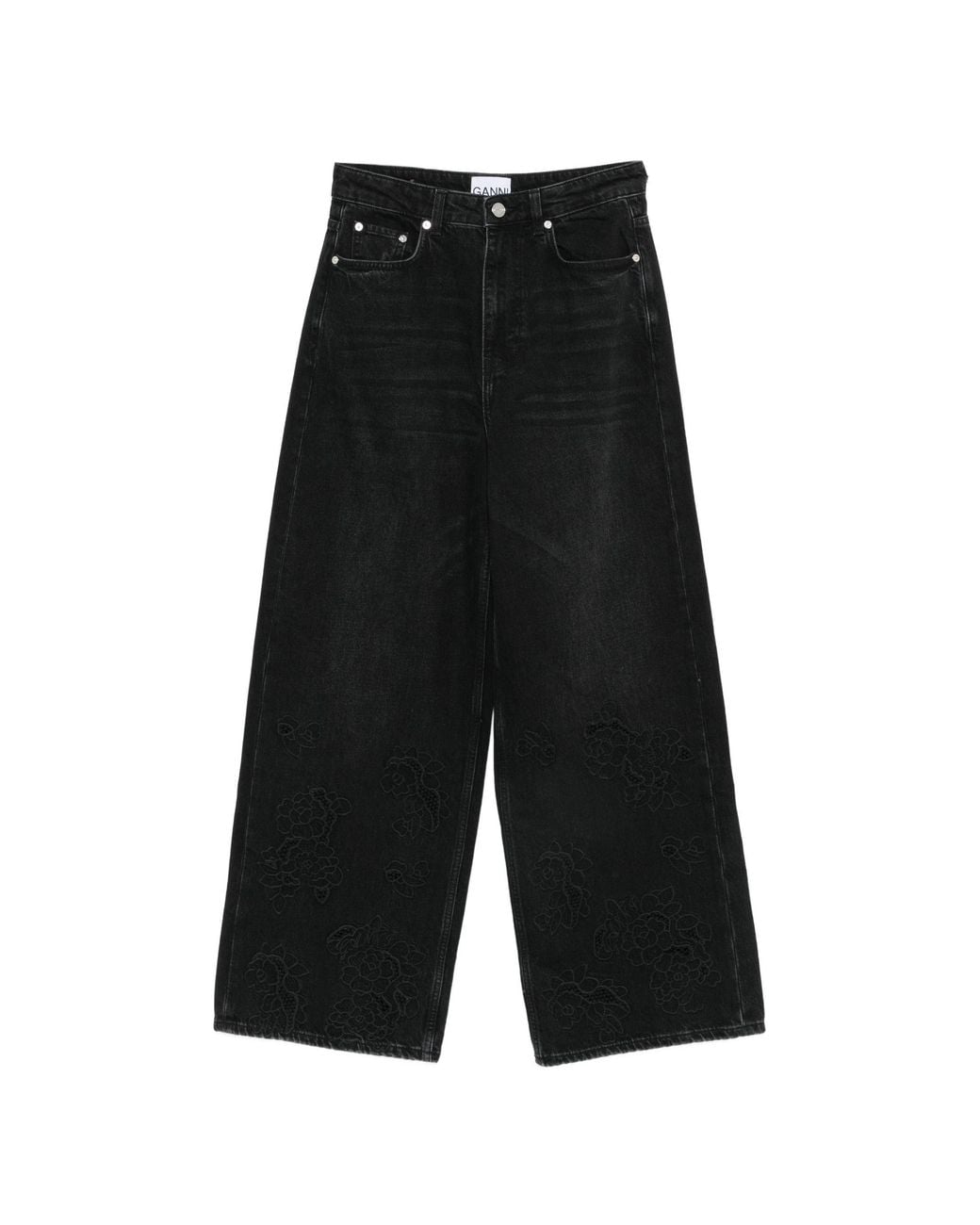 Ganni White Cotton Denim Lari Jeans