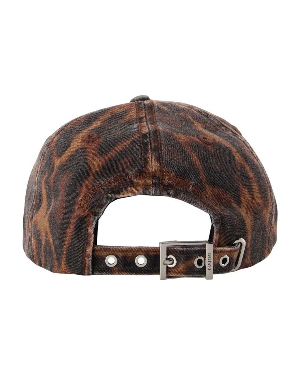 Ganni Brown Ocelot Leopard Cap