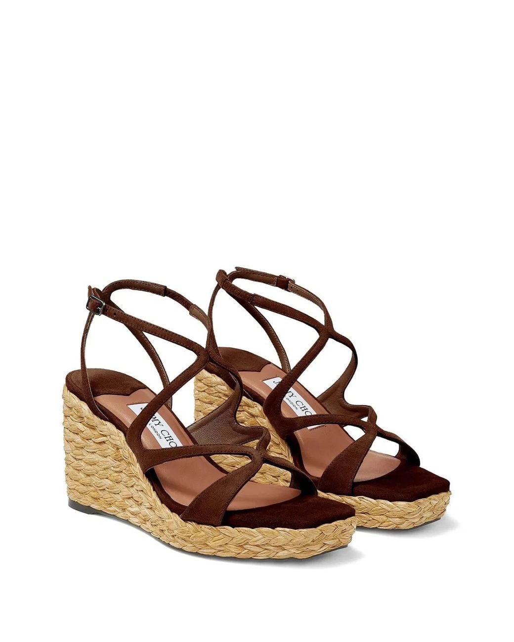 Jimmy Choo Metallic Ayla 85 Wedge Sandals