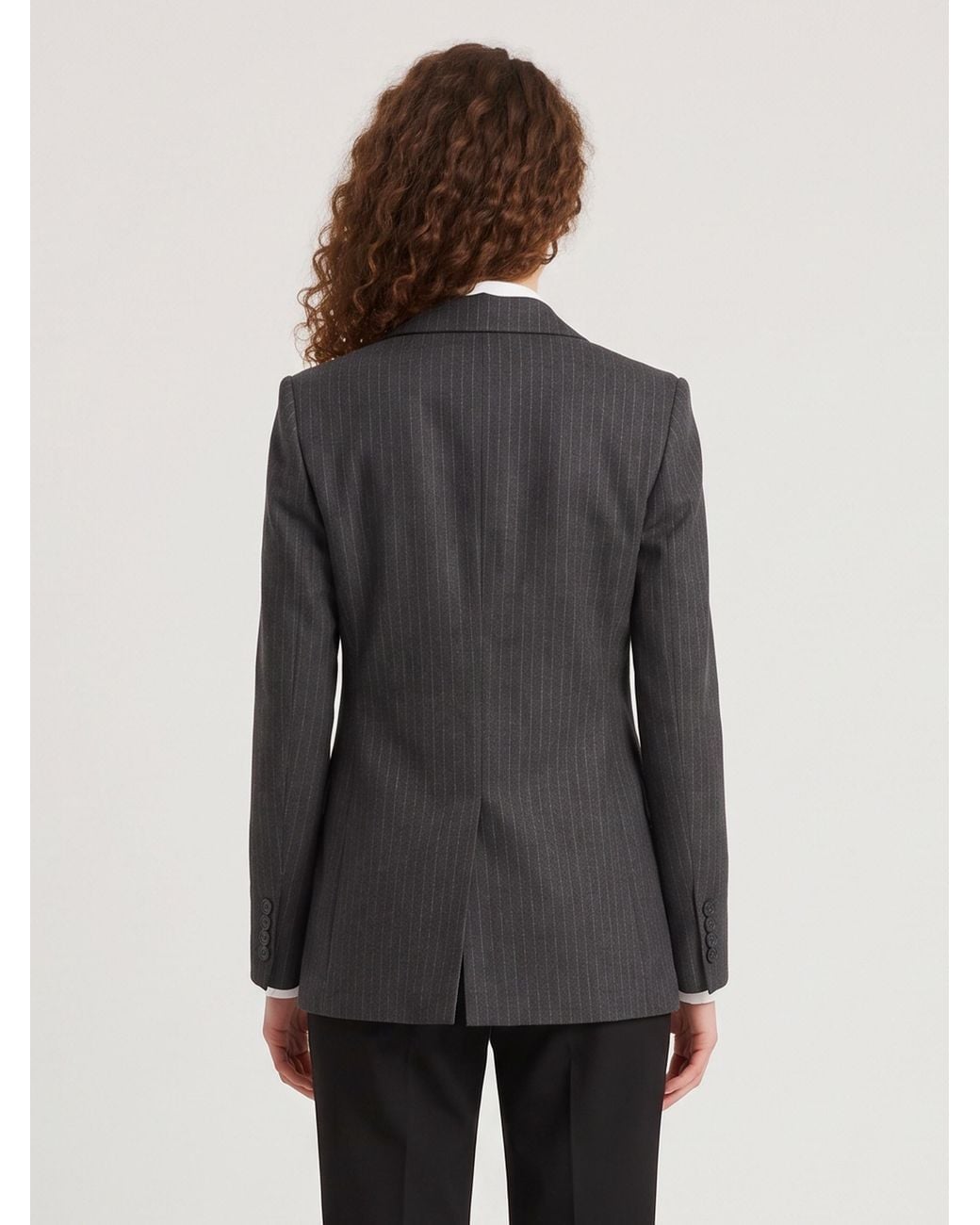 SUTTON NEW YORK Gray Pinstripe Single-Breasted Jacket