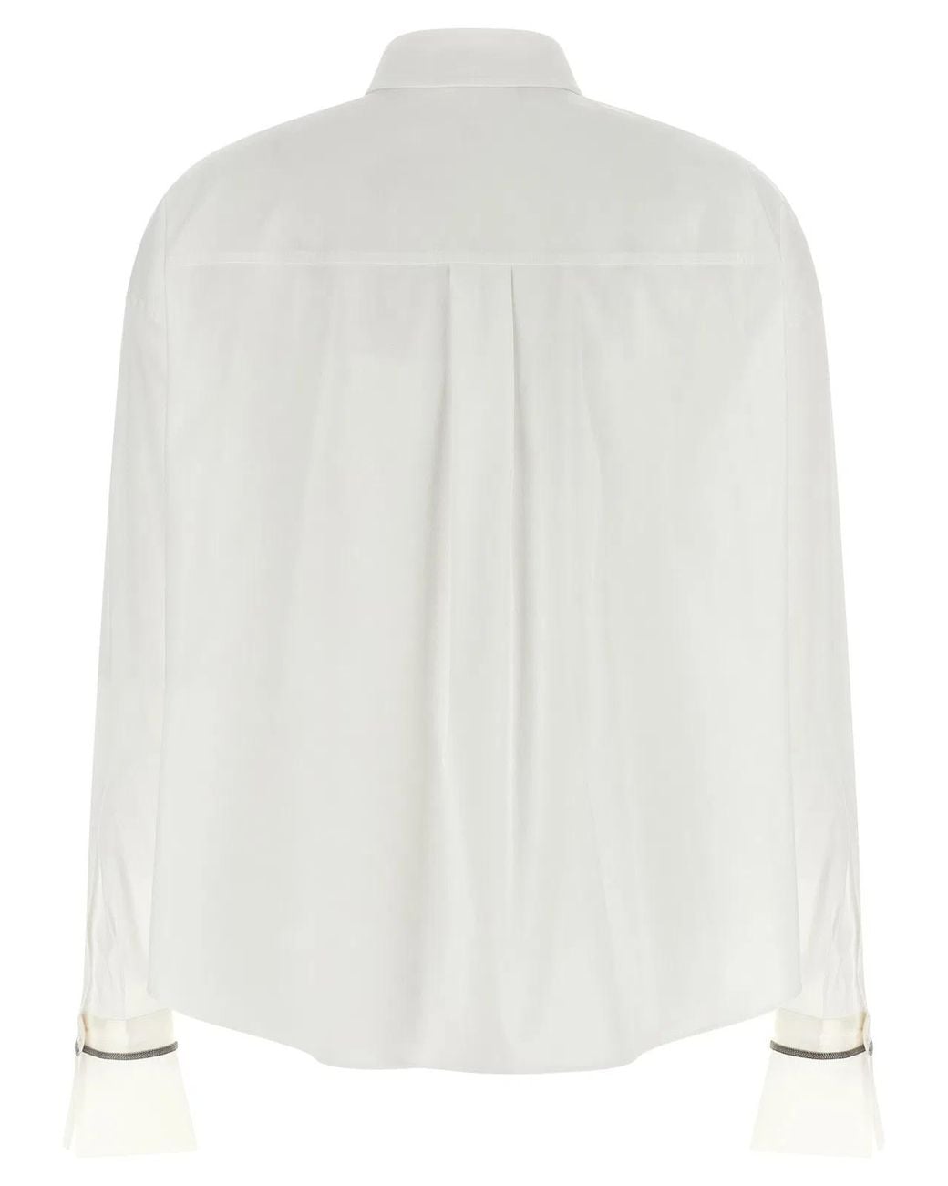 Brunello Cucinelli White 'Shiny Cuffs' Shirt