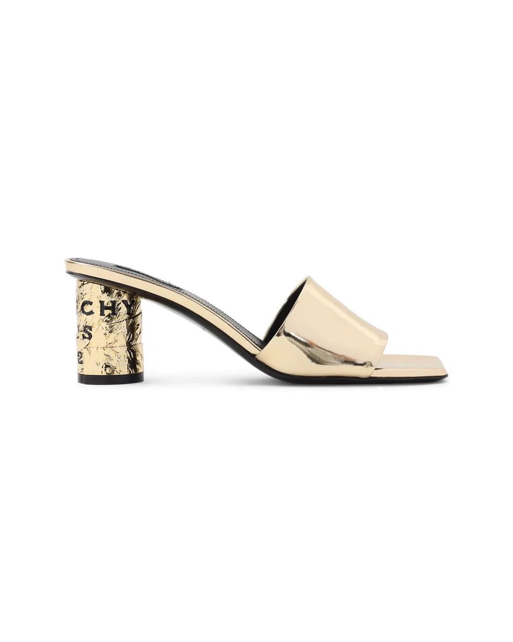 Givenchy Metallic Golden Calf Leather Mules