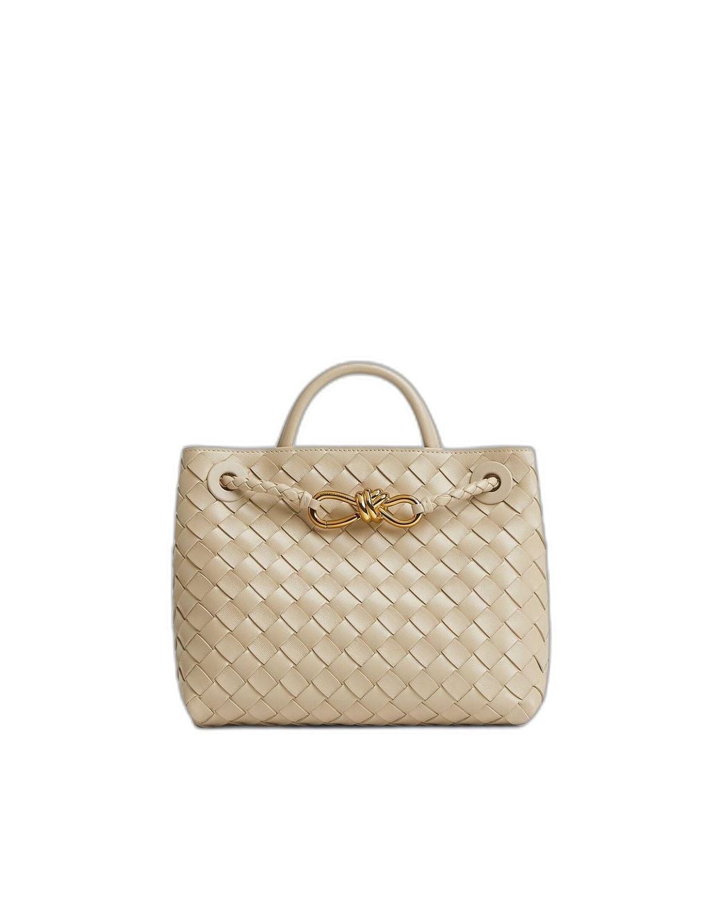 Bottega Veneta White Andiamo Shoulder Bag