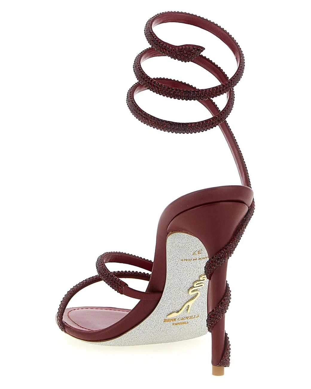 Rene Caovilla Pink Viscose Stiletto Heel Sandals