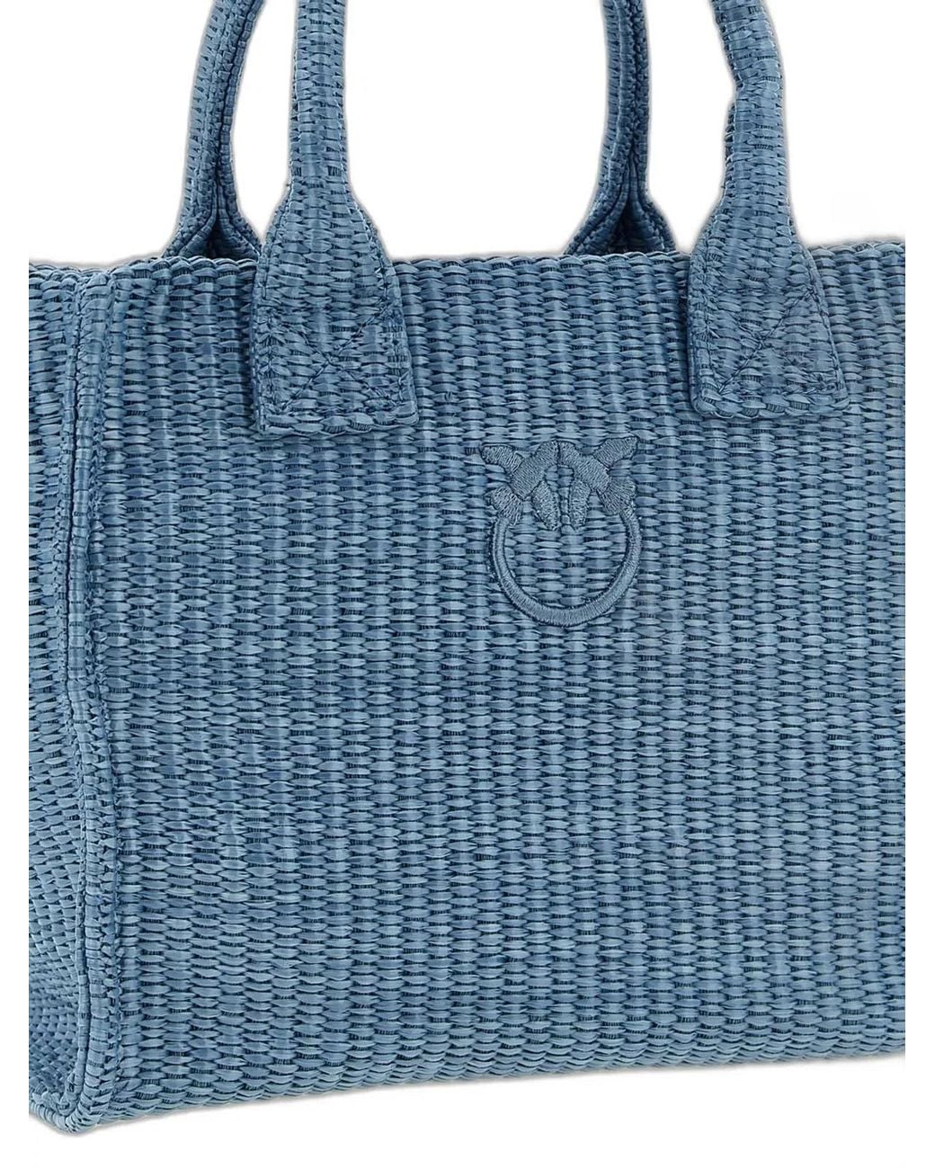 Pinko Blue Polyester Polypropylene Handbag