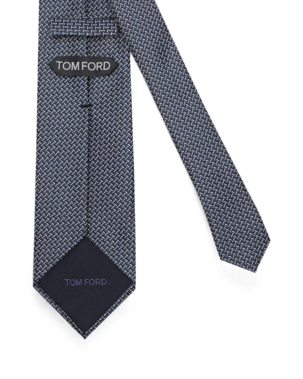 Tom Ford Blue Geometric Silk Tie for men