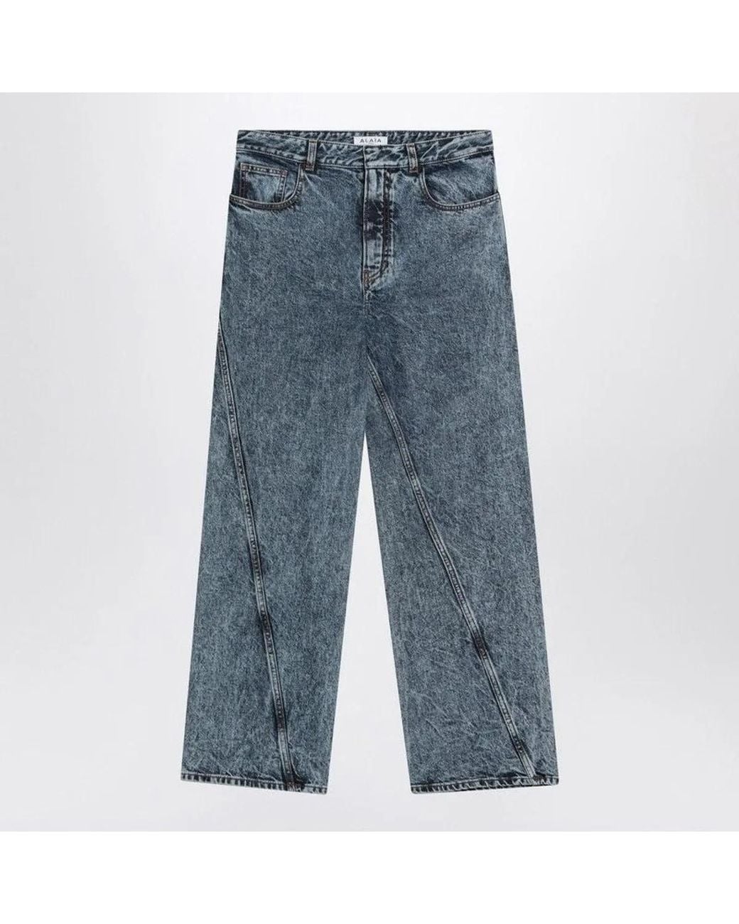 Alaïa Blue Alaia Twisted Stonewashed Denim Jeans