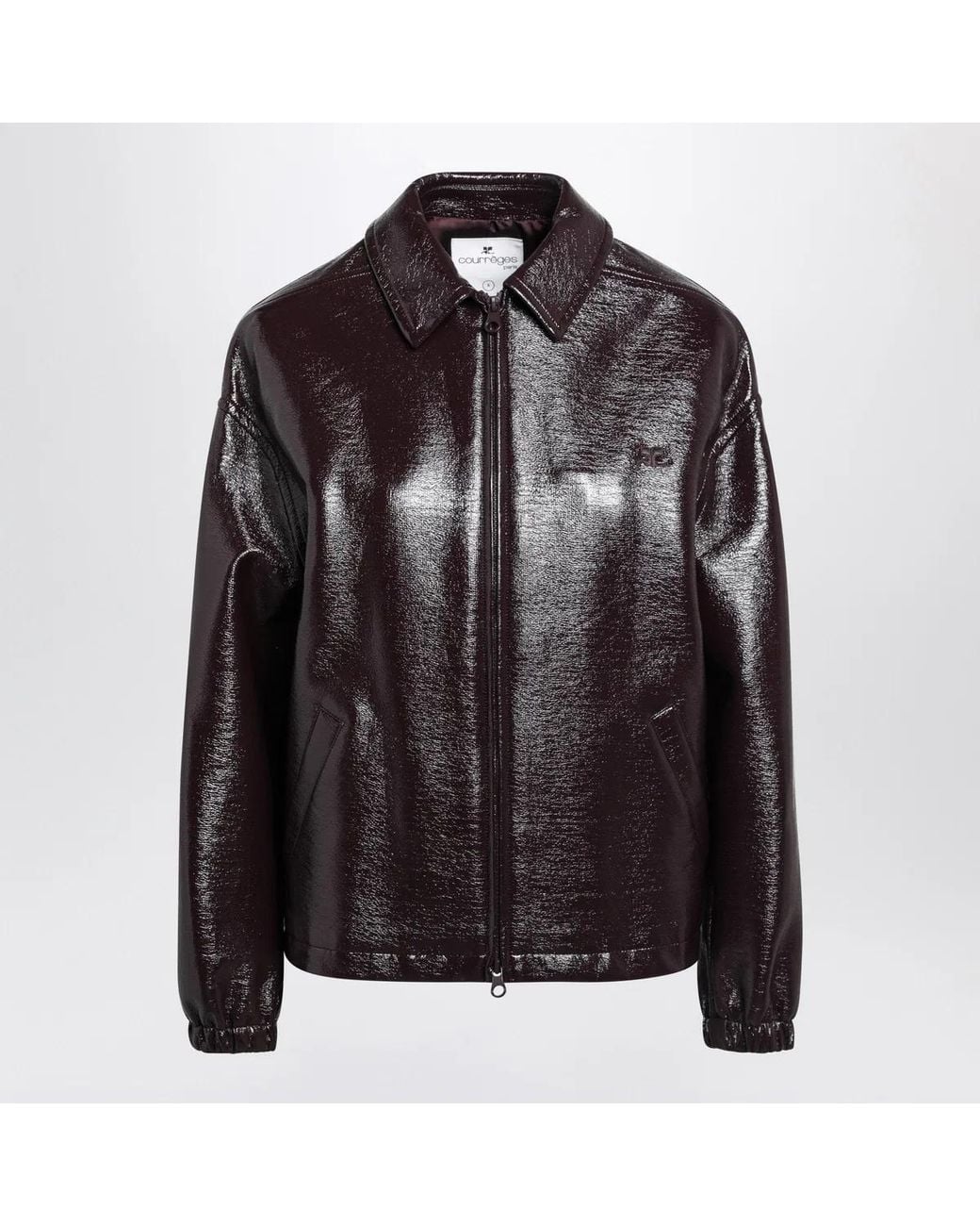 Courreges Black Courrèges Burnt Vinyl Bomber Jacket