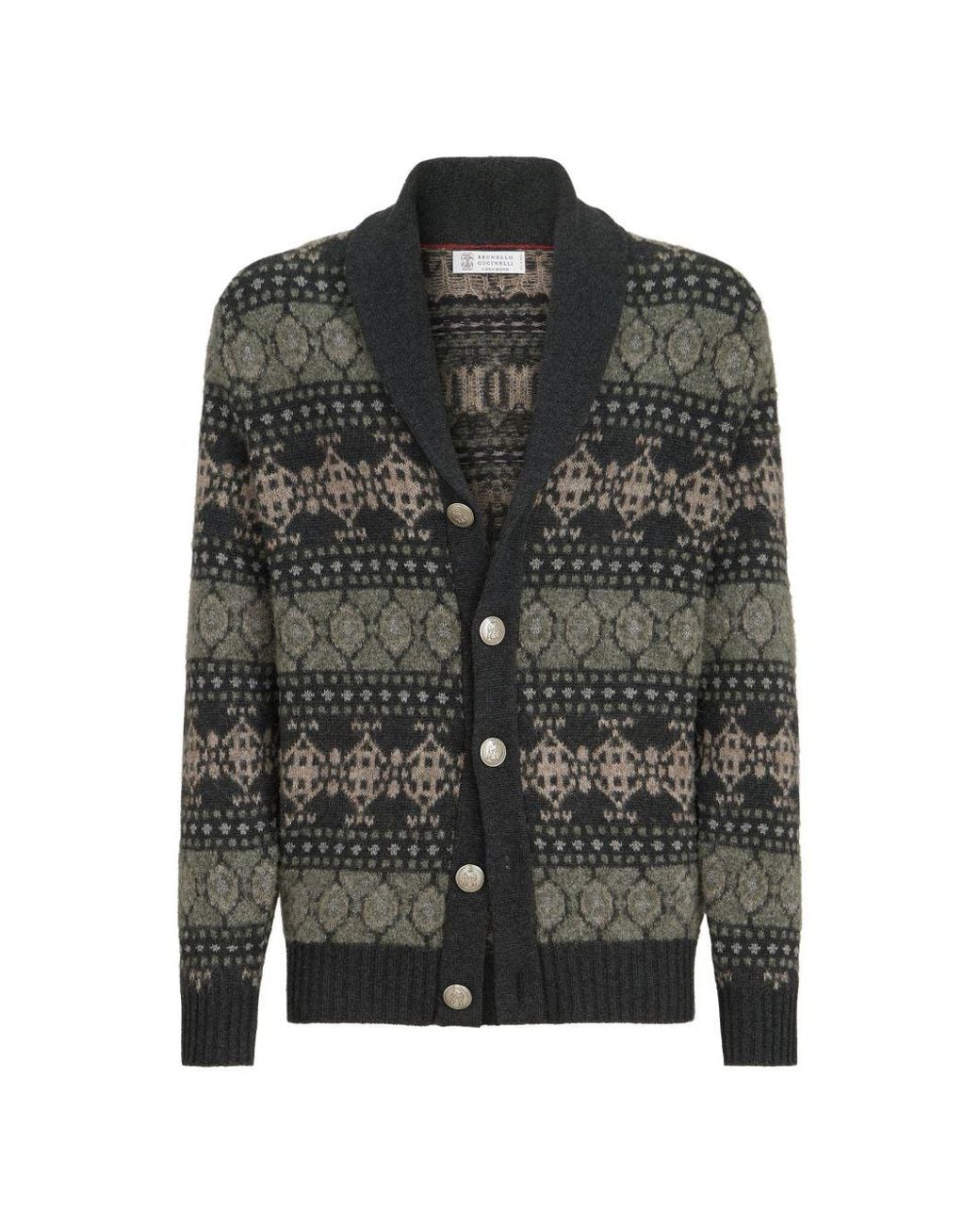 Brunello Cucinelli Black Cashmere Cardigan for men