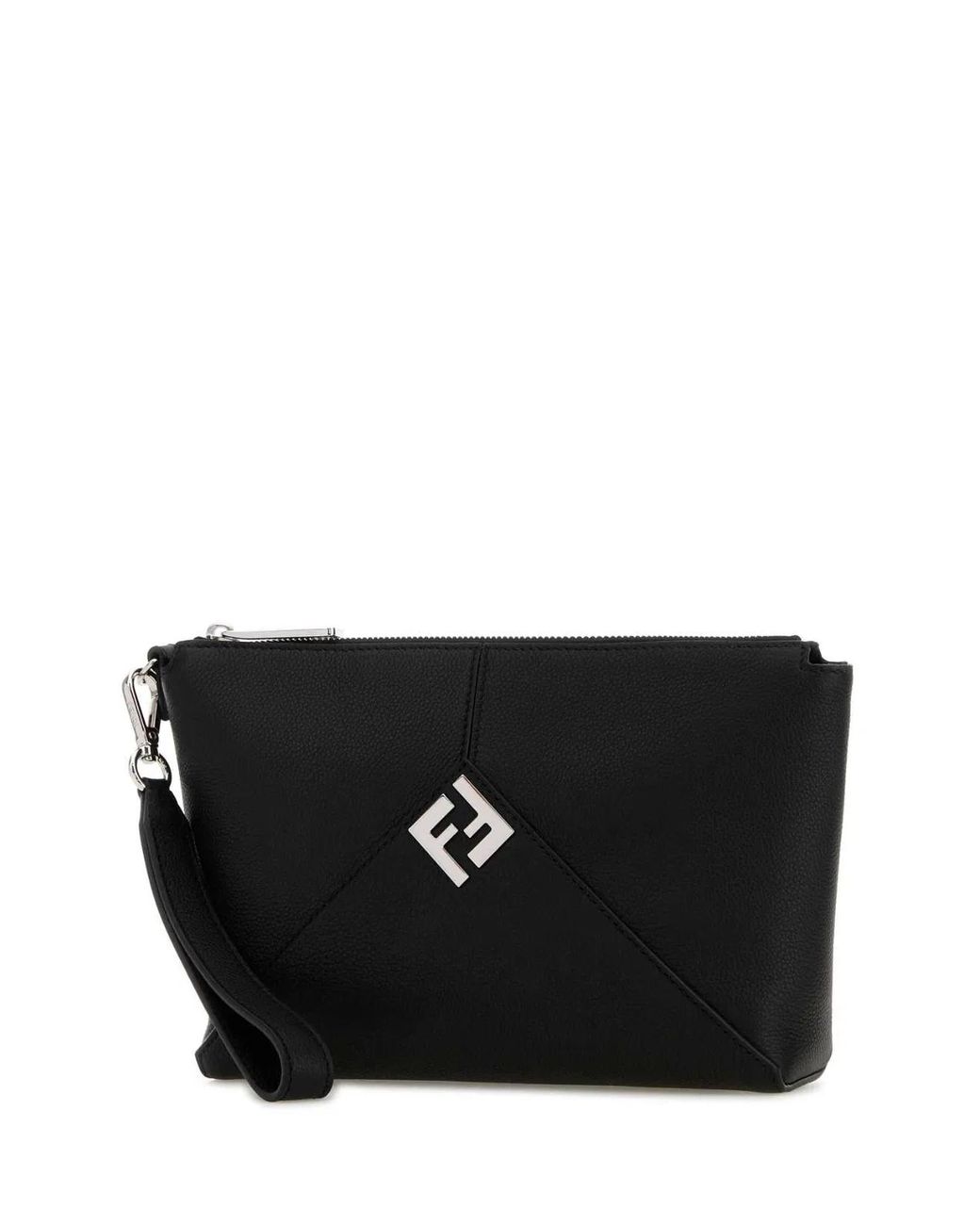 Fendi Black Leather Clutch for men