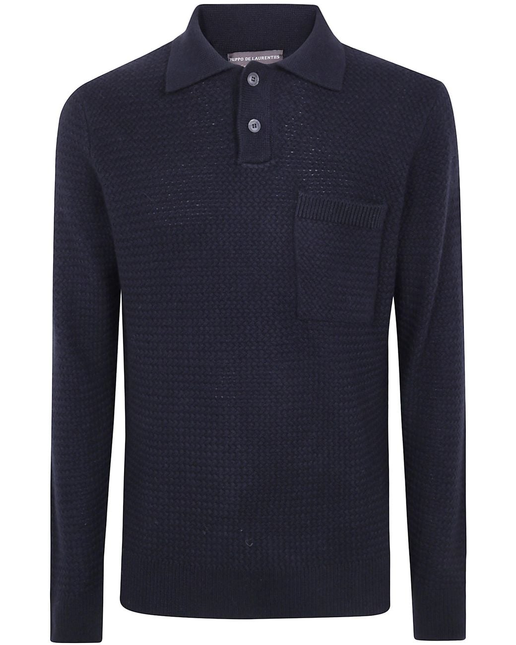 FILIPPO DE LAURENTIIS Blue Polo Neck Sweater for men