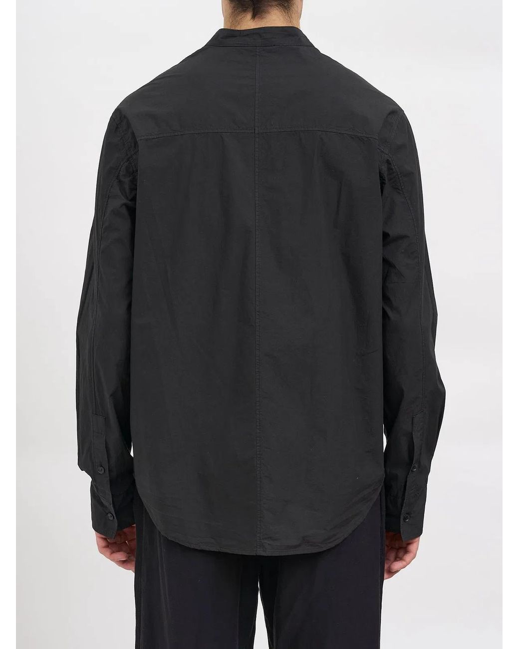 Andrea Ya'aqov Gray Cotton Mockneck Shirt for men